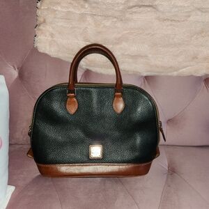 Dooney & Bourke Black and Brown Leather Satchel